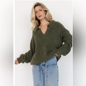Baltic Born Forest Green V-Neck Sweater